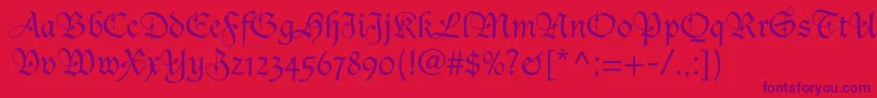 Ducdeberryltstd Font – Purple Fonts on Red Background