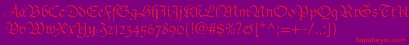 Ducdeberryltstd Font – Red Fonts on Purple Background