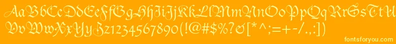 Ducdeberryltstd Font – Yellow Fonts on Orange Background