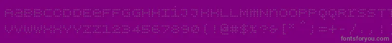 Шрифт Bpdotsunicasesquarelight – серые шрифты на фиолетовом фоне