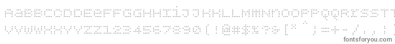 Bpdotsunicasesquarelight-fontti – harmaat kirjasimet valkoisella taustalla
