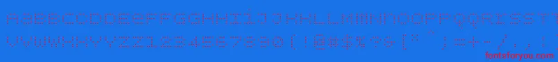 Czcionka Bpdotsunicasesquarelight – czerwone czcionki na niebieskim tle