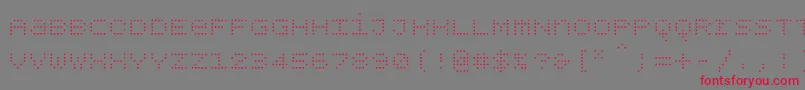 Bpdotsunicasesquarelight Font – Red Fonts on Gray Background