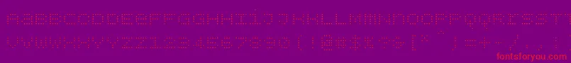 Bpdotsunicasesquarelight Font – Red Fonts on Purple Background