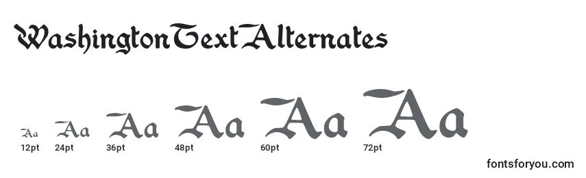 WashingtonTextAlternates Font Sizes