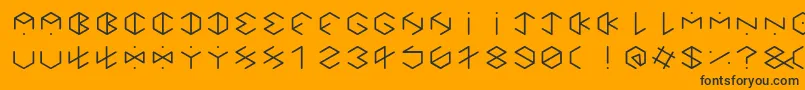 HexagonCupFontRegular Font – Black Fonts on Orange Background