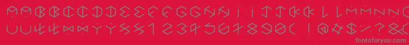 HexagonCupFontRegular Font – Gray Fonts on Red Background