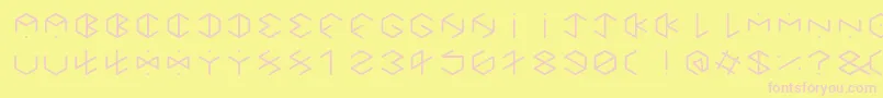 HexagonCupFontRegular Font – Pink Fonts on Yellow Background