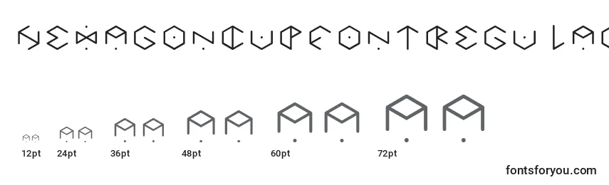 HexagonCupFontRegular-fontin koot