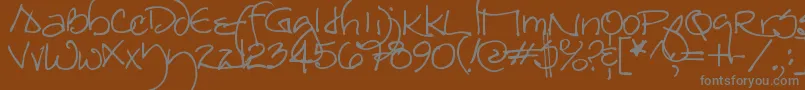 Redstar-Schriftart – Graue Schriften auf braunem Hintergrund