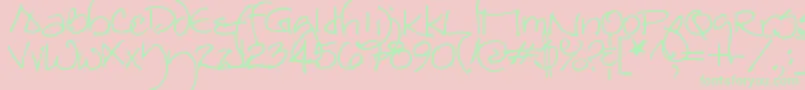 Redstar Font – Green Fonts on Pink Background