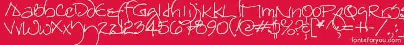Redstar-Schriftart – Rosa Schriften auf rotem Hintergrund