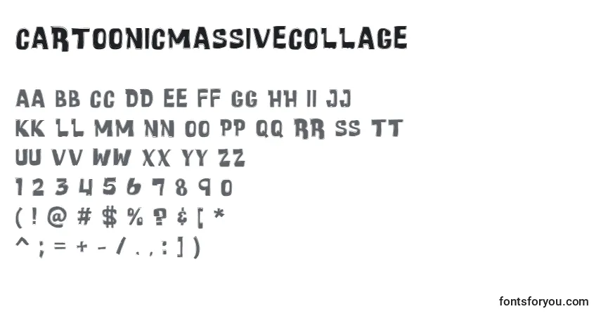 A fonte CartoonicMassiveCollage – alfabeto, números, caracteres especiais