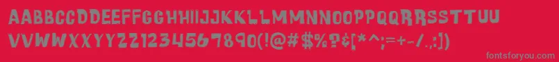 CartoonicMassiveCollage Font – Gray Fonts on Red Background