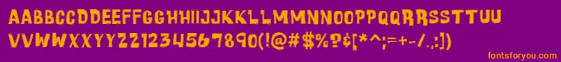 CartoonicMassiveCollage Font – Orange Fonts on Purple Background