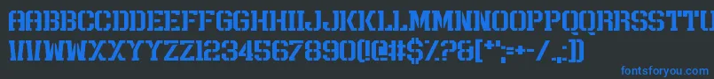 RushRush Font – Blue Fonts on Black Background