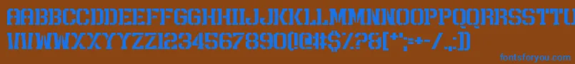 RushRush Font – Blue Fonts on Brown Background