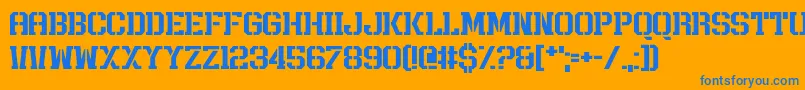RushRush Font – Blue Fonts on Orange Background