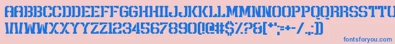 RushRush Font – Blue Fonts on Pink Background