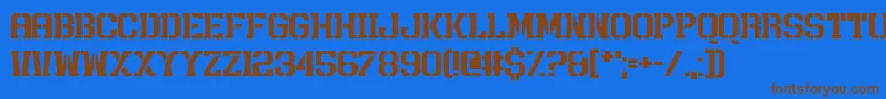 RushRush Font – Brown Fonts on Blue Background