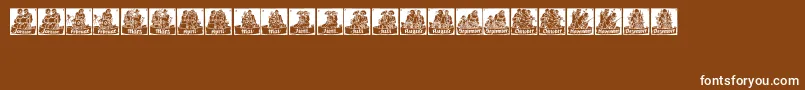 MonatsVignetten1 Font – White Fonts on Brown Background