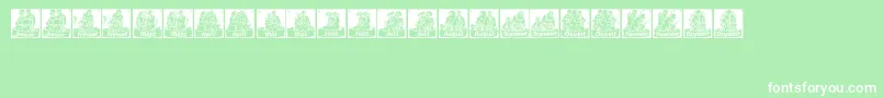 MonatsVignetten1 Font – White Fonts on Green Background