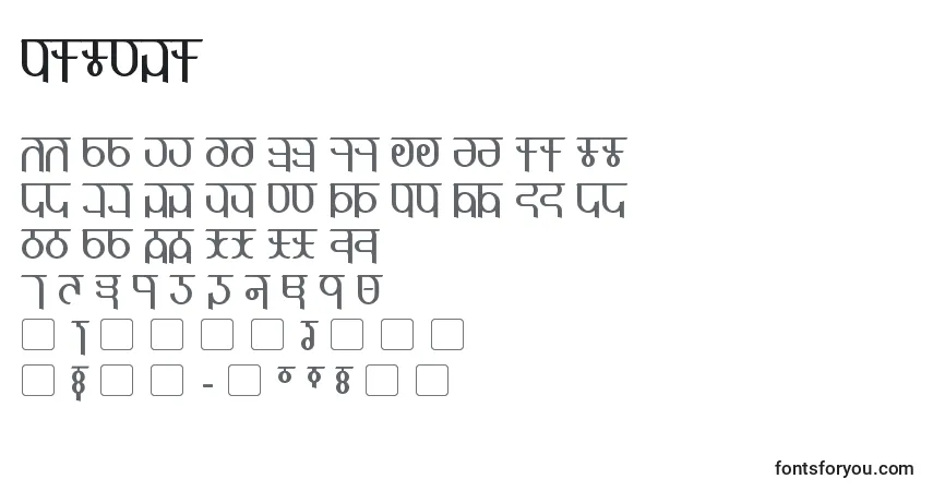 A fonte Qijomi – alfabeto, números, caracteres especiais