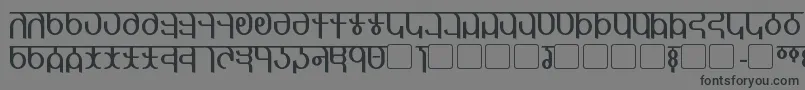 Qijomi-fontti – mustat fontit harmaalla taustalla