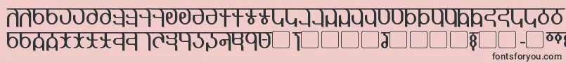 Qijomi-Schriftart – Schwarze Schriften auf rosa Hintergrund