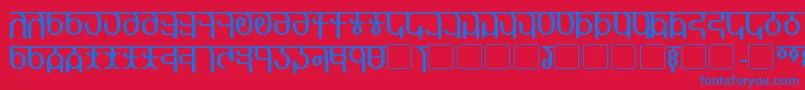 Qijomi Font – Blue Fonts on Red Background