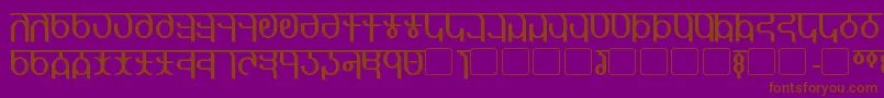 Qijomi-fontti – ruskeat fontit violetilla taustalla