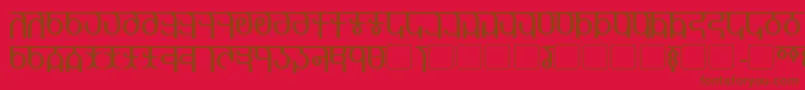 Czcionka Qijomi – brązowe czcionki na czerwonym tle