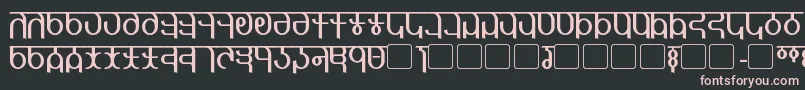 Qijomi-fontti – vaaleanpunaiset fontit mustalla taustalla