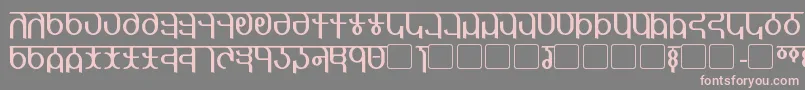 Qijomi-Schriftart – Rosa Schriften auf grauem Hintergrund