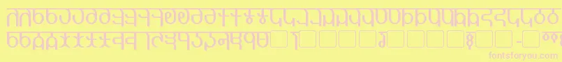 Qijomi Font – Pink Fonts on Yellow Background