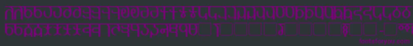 Qijomi-fontti – violetit fontit mustalla taustalla