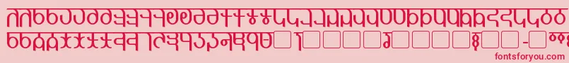 Qijomi-Schriftart – Rote Schriften auf rosa Hintergrund