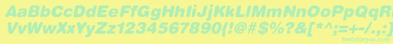 ContextRoundedBlackSsiBlackItalic Font – Green Fonts on Yellow Background