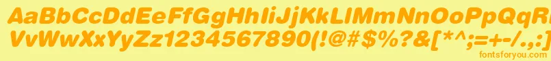 Fonte ContextRoundedBlackSsiBlackItalic – fontes laranjas em um fundo amarelo