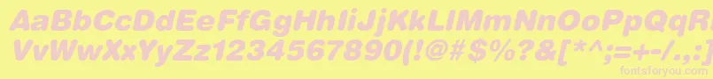 ContextRoundedBlackSsiBlackItalic Font – Pink Fonts on Yellow Background