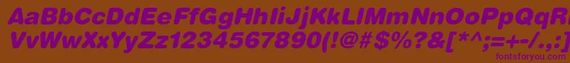 ContextRoundedBlackSsiBlackItalic Font – Purple Fonts on Brown Background