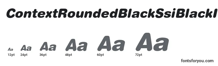 Размеры шрифта ContextRoundedBlackSsiBlackItalic