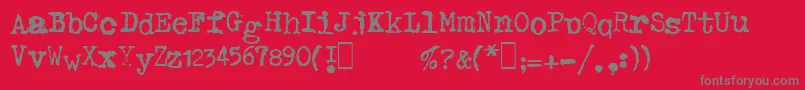 Haldasma Font – Gray Fonts on Red Background