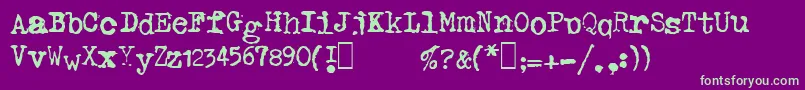 Haldasma Font – Green Fonts on Purple Background