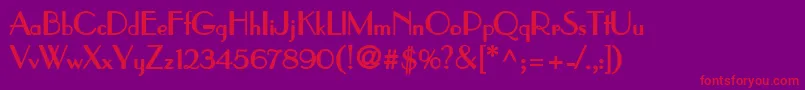 フォントParisBold – 紫の背景に赤い文字