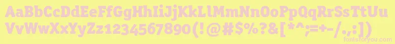 Officinaserifblackosc Font – Pink Fonts on Yellow Background