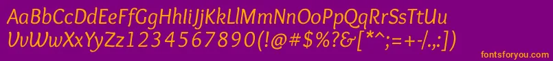 OverlockItalic Font – Orange Fonts on Purple Background