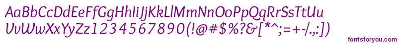 OverlockItalic-Schriftart – Violette Schriften auf weißem Hintergrund