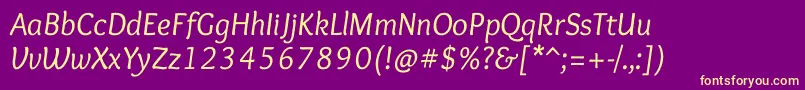 fuente OverlockItalic – Fuentes Amarillas Sobre Fondo Morado