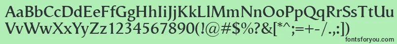 VegaAntikvaSemibold Font – Black Fonts on Green Background